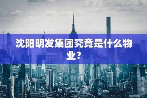 沈阳明发集团究竟是什么物业？