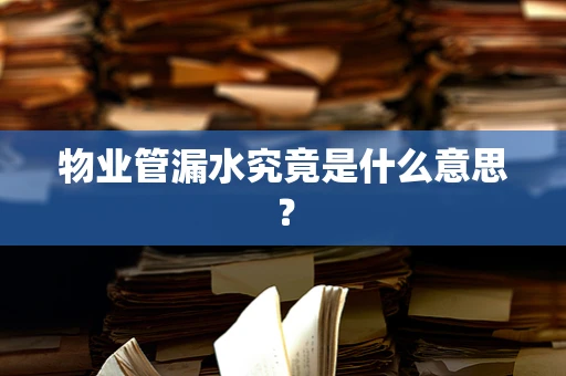 物业管漏水究竟是什么意思？