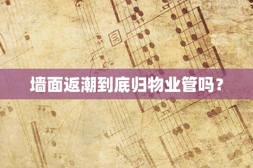 墙面返潮到底归物业管吗？