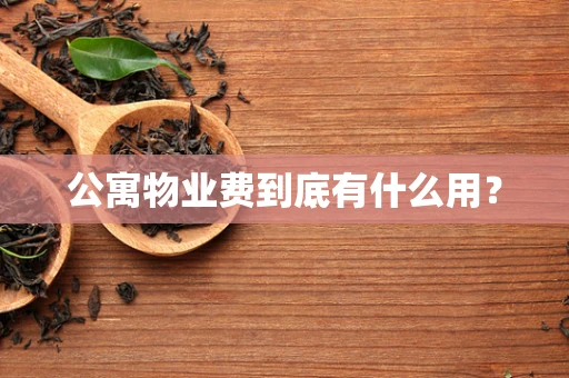 公寓物业费到底有什么用？
