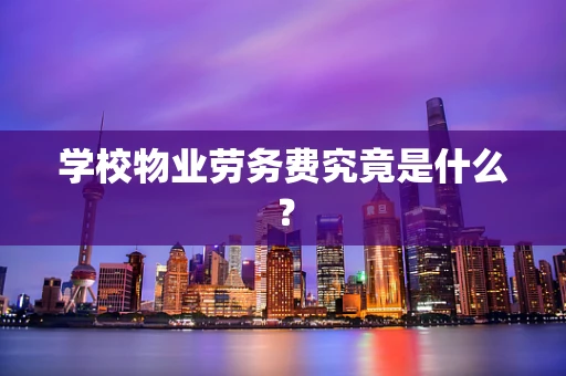 学校物业劳务费究竟是什么？