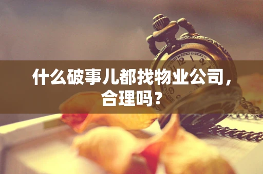 什么破事儿都找物业公司，合理吗？