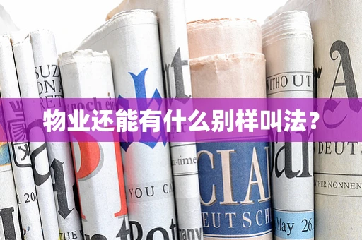 物业还能有什么别样叫法？