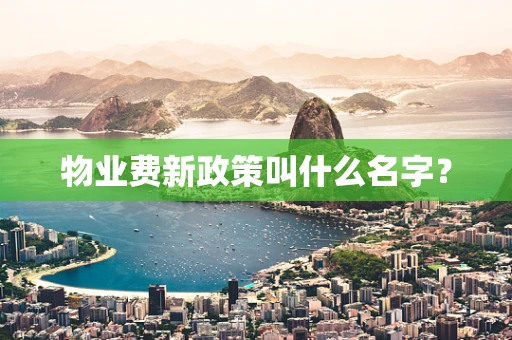 物业费新政策叫什么名字？