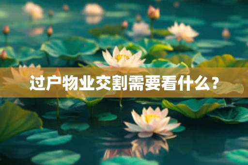过户物业交割需要看什么？