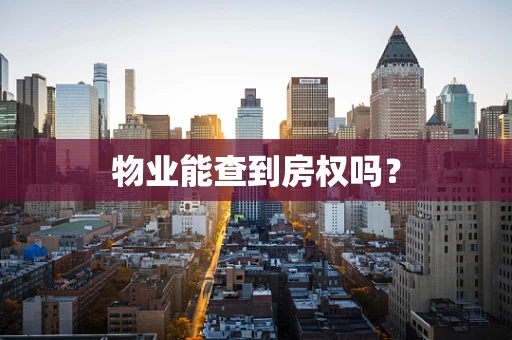 物业能查到房权吗？