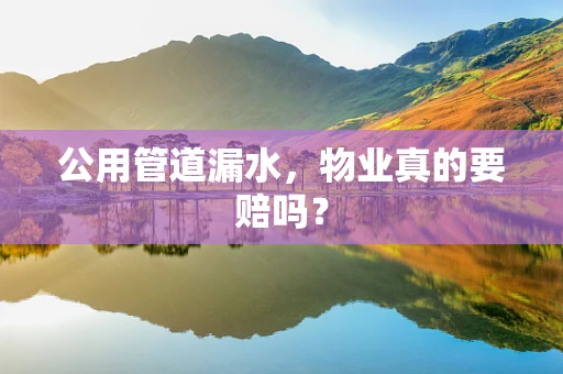 公用管道漏水，物业真的要赔吗？