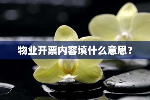 物业开票内容填什么意思？