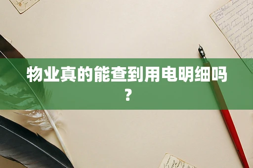 物业真的能查到用电明细吗？