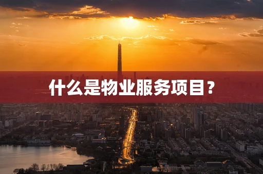 什么是物业服务项目？