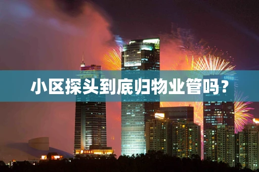 小区探头到底归物业管吗？