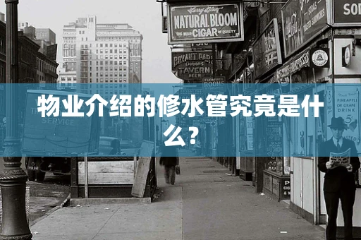 物业介绍的修水管究竟是什么？