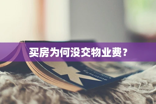 买房为何没交物业费？