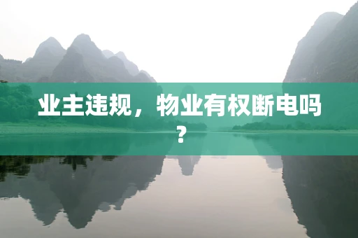 业主违规，物业有权断电吗？