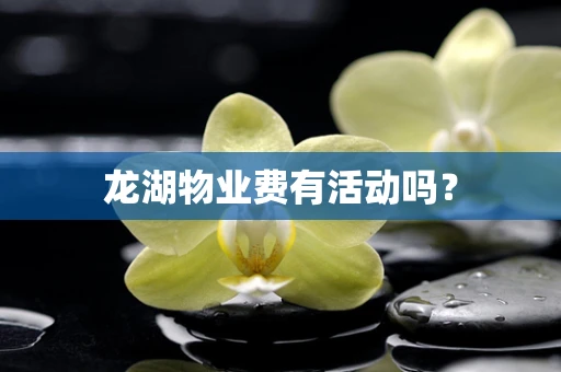 龙湖物业费有活动吗？