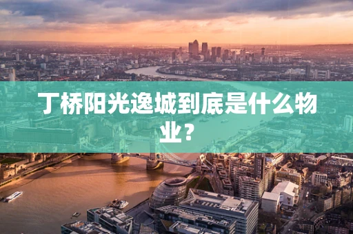 丁桥阳光逸城到底是什么物业？