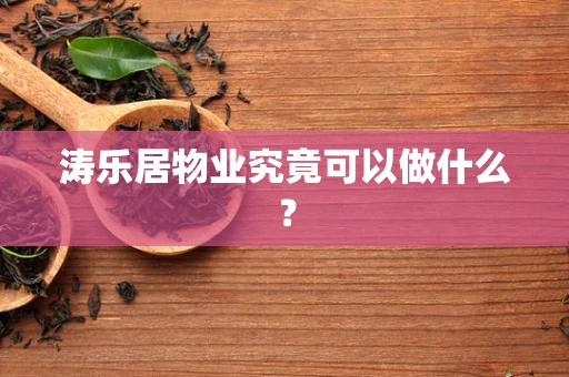 涛乐居物业究竟可以做什么？