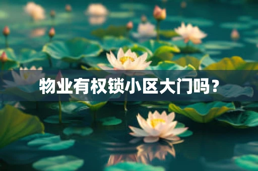 物业有权锁小区大门吗？