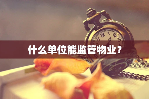 什么单位能监管物业？