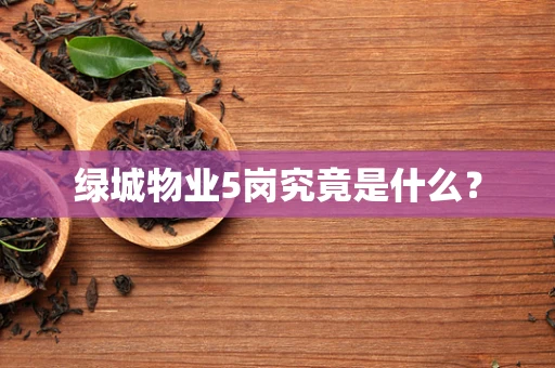 绿城物业5岗究竟是什么？