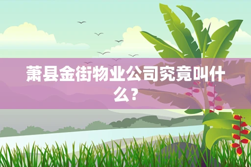 萧县金街物业公司究竟叫什么？