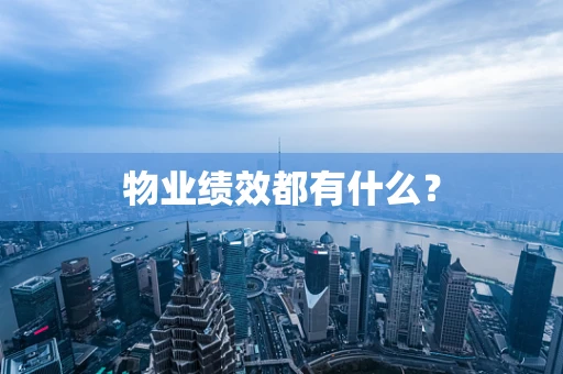 物业绩效都有什么？