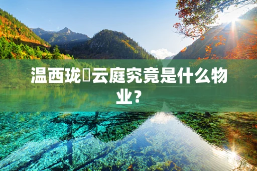 温西珑璟云庭究竟是什么物业？