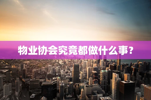 物业协会究竟都做什么事？