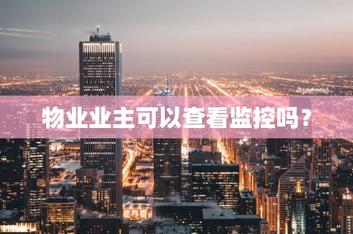 物业业主可以查看监控吗？